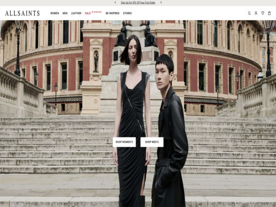 All Saints review, a site that is one of many popular Unisex Clothing Brands