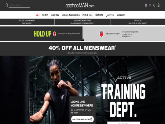 boohooMAN review, a site that is one of many popular Men's eCommerce Stores