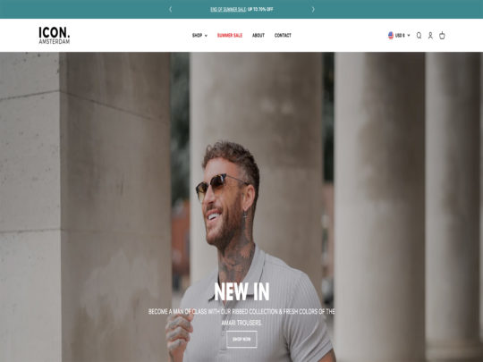 ICON. Amsterdam review, a site that is one of many popular Men's eCommerce Stores