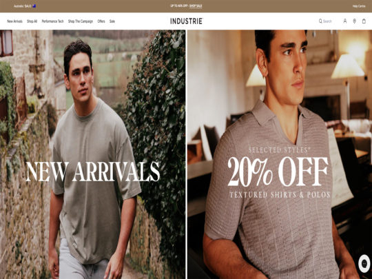 Industrie Clothing review, a site that is one of many popular Men's eCommerce Stores