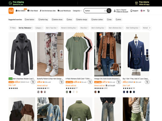 Temu Fashion review, a site that is one of many popular eCommerce Stores