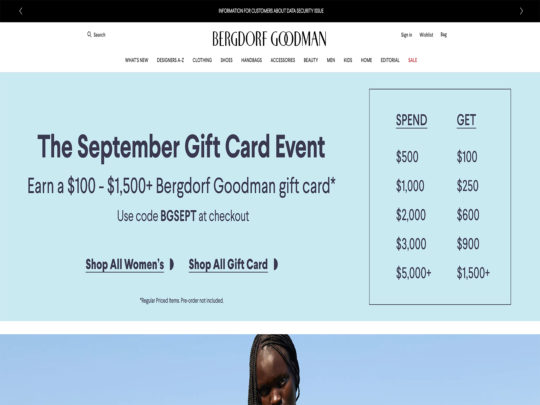 Bergdorf Goodman review, a site that is one of many popular Stores Selling Luxury Brands