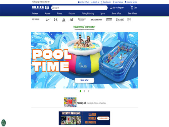 Big 5 Sporting Goods review, a site that is one of many popular Sports Clothing Stores