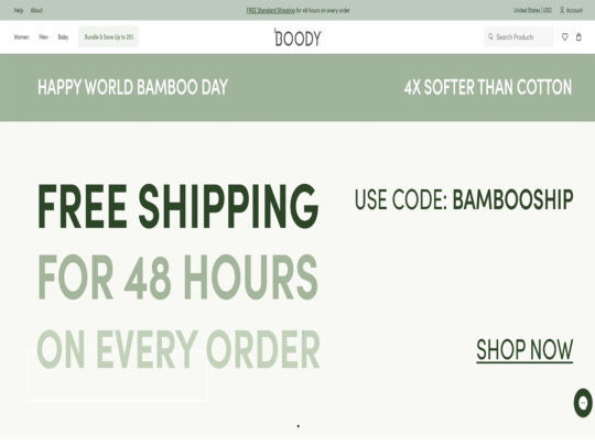 Boody review, a site that is one of many popular Eco-Friendly Clothing Stores