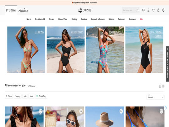 Cupshe Swimwear review, a site that is one of many popular Women's Swimwear Stores