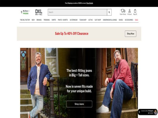 DXL review, a site that is one of many popular Men's Plus Sized Clothing Stores