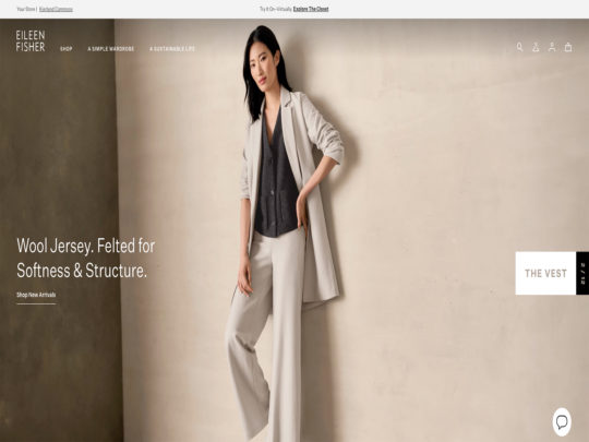 Eileen Fisher review, a site that is one of many popular Women's Eco-Friendly Clothing Stores