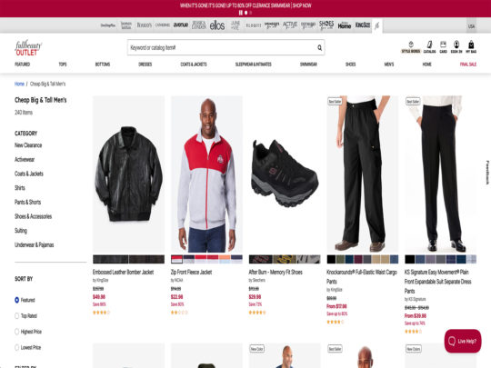 Fullbeauty Men review, a site that is one of many popular Men's Plus Sized Clothing Stores