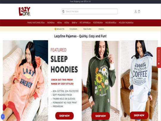 Lazy One review, a site that is one of many popular Pajama Clothing Stores