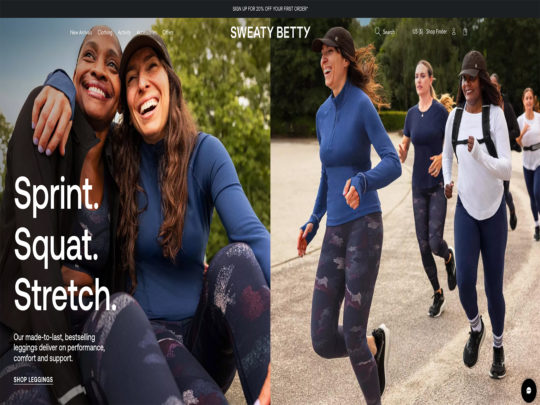 Sweaty Betty review, a site that is one of many popular Women's Activewear Stores