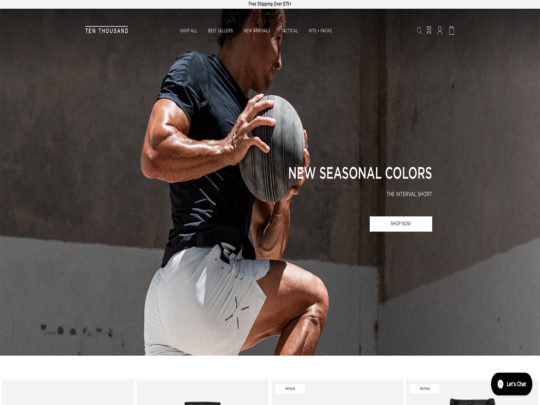 Ten Thousand review, a site that is one of many popular Men's Activewear Stores