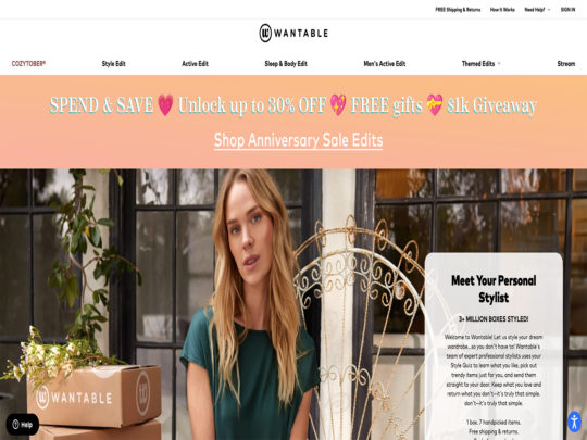 Wantable review, a site that is one of many popular AI Clothing Stores