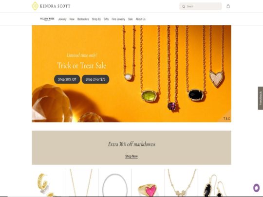 Kendra Scott offers stylish and customizable jewelry, including earrings, necklaces, and bracelets for various occasions.