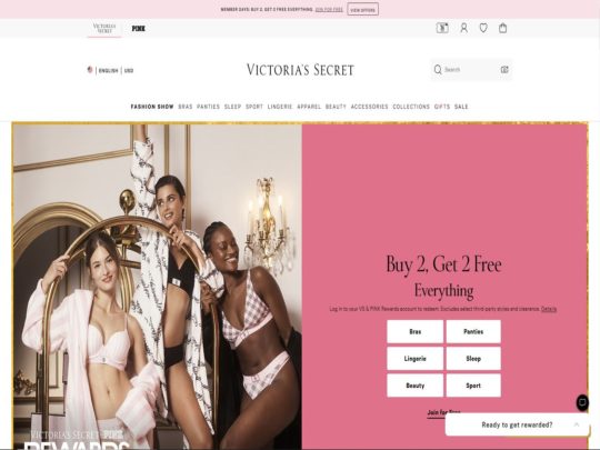 Victoria's Secret offers a wide range of lingerie, sleepwear, and beauty products, known for its stylish and luxurious designs.