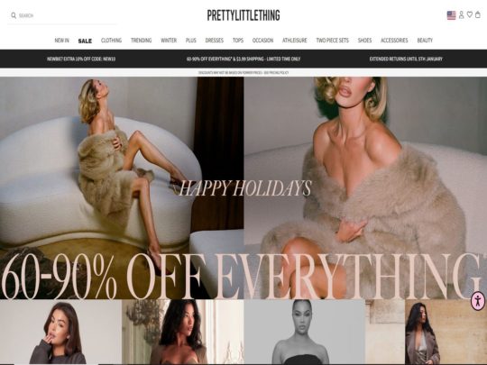 Shop trendy and affordable women's fashion at PrettyLittleThing, offering the latest styles for every occasion.