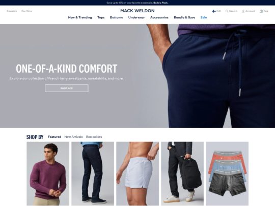 Mack Weldon offers premium men's basics with a focus on comfort, performance, and style.